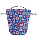 Custom Initial Name Summer Items Drawstring Bucket Bag View2