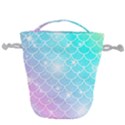 Custom Initial Name Mermaid Drawstring Bucket Bag View2