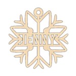 Personalized Snowflake Shape Wood Ornament Front