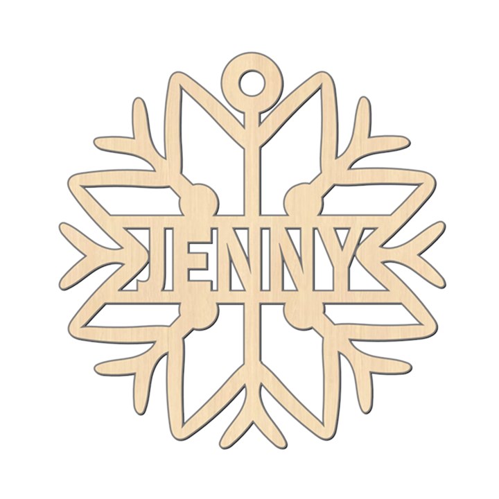 Personalized Snowflake Shape Wood Ornament