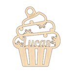Personalized Christmas Cup Cake Wood Ornament Front