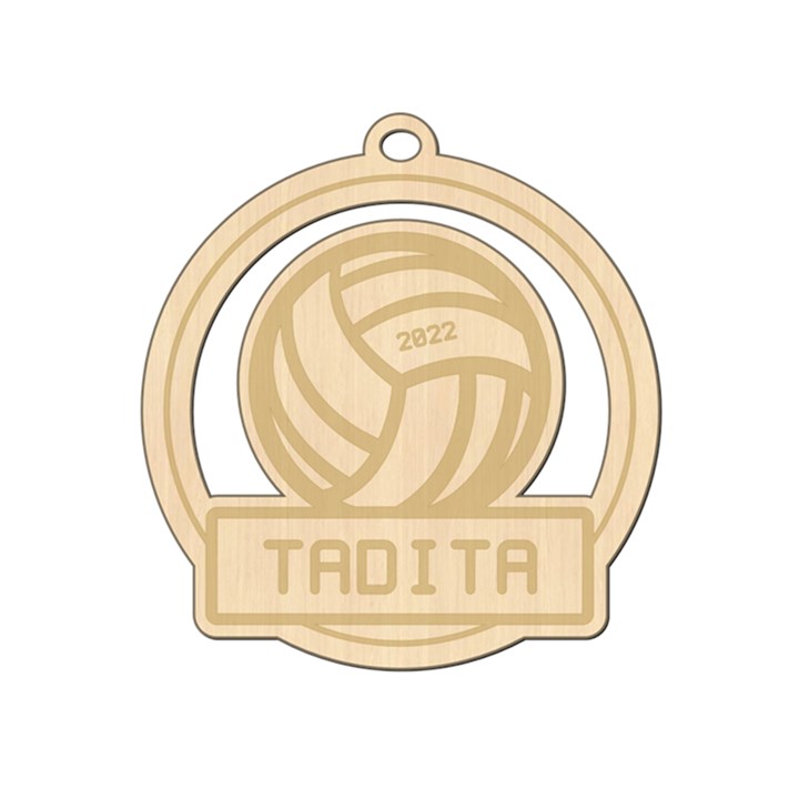 Personalized Sport Volleyball Wood Ornament