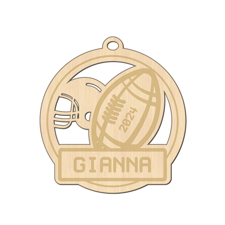 Personalized Sport Football Wood Ornament