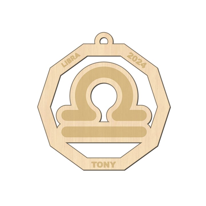 Personalized Zodiac Sign Libra Wood Ornament