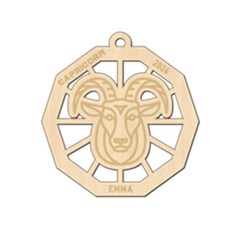 Personalized Zodiac Symbols Capricorn Wood Ornament