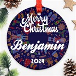 Xmas Pattern Ornament Ornament (Round) Front