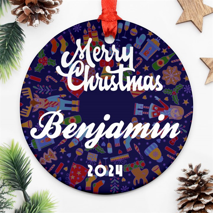 Xmas Pattern Ornament Ornament (Round)