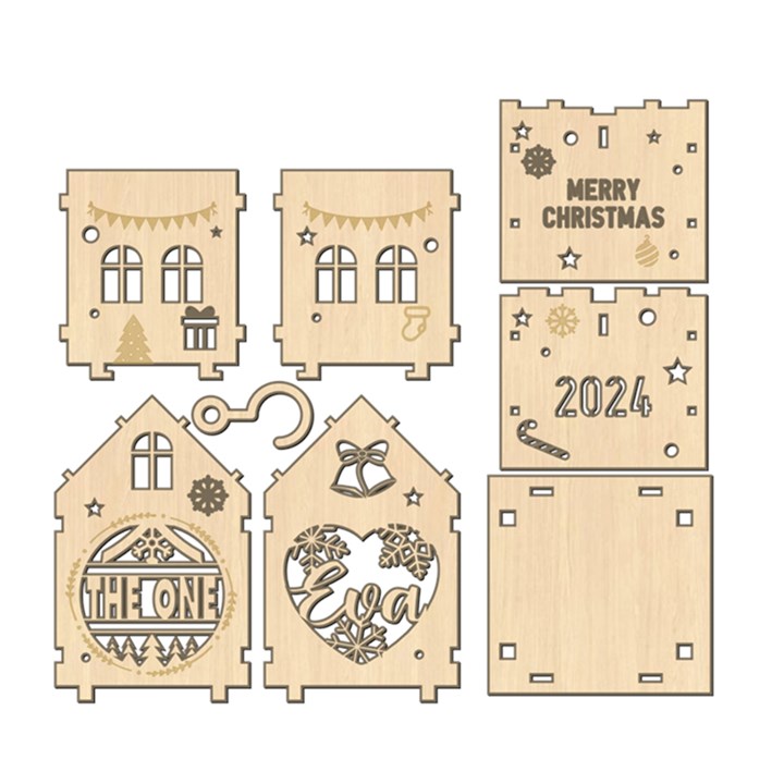 Personalized 3D House Ornament Wood Ornament