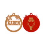 Personalized 2 Layers Xmas Graphic Ornament Wood Ornament Front