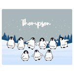 Personalized Name Penguin Family Two Sides Premium Plush Fleece Blanket (Teen Size) 60 x50  Blanket Front