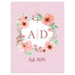 Personalized Name Flowers Wedding Gift Two Sides Premium Plush Fleece Blanket (Baby Size) 40 x30  Blanket Front