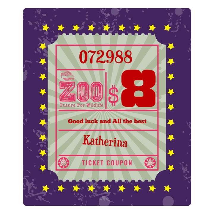 Personalized Ticket Coupon Blanket Two Sides Premium Plush Fleece Blanket (Kids Size)