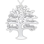 Personalized Name Family Tree 925 Sterling Silver Name Pendant Necklace Front