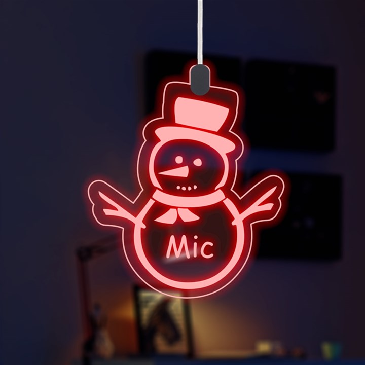 Personalized Snowman LED Acrylic Ornament