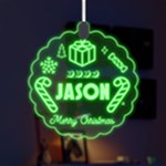 Personalized Xmas Sign LED Acrylic Ornament Front