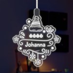 Personalized Xmas Sign2 LED Acrylic Ornament Front