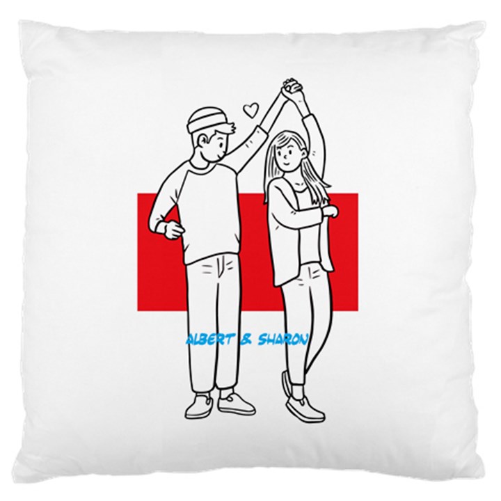 Colorful Couple Large Cushion Case (One Side)