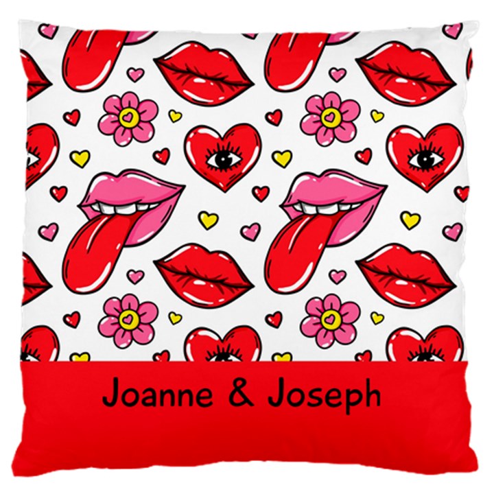 Personlized Hearts Pattern Large Cushion Case (One Side)
