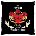 Personalized Cat Valentines Large Cushion Case (One Side) Front