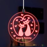 Black cats with hearts LED Acrylic Ornament Front
