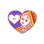 Poker Graphic Rubber Coaster (Heart) Front