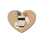 Coffee Couple Rubber Coaster (Heart) Front