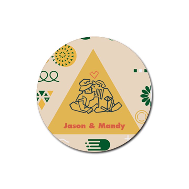 Couple Love Action Rubber Coaster (Round)