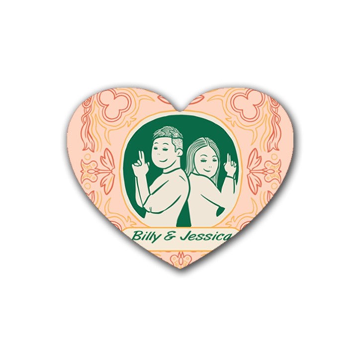 Personalized Name Couple Rubber Coaster (Heart)
