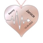 Personalized Heartbeat 925 Sterling Silver Pendant Necklace Front