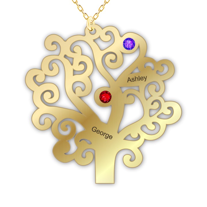 Personalized Couple Love Tree Name 925 Sterling Silver Pendant Necklace