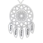 Personalized Name Dream Catcher 925 Sterling Silver Pendant Necklace Front