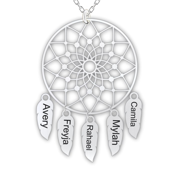 Personalized Name Dream Catcher 925 Sterling Silver Pendant Necklace