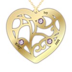 Personalized 3Heart 925 Sterling Silver Pendant Necklace Front