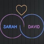 Personalized Heart Ring Couple Name Neon Signs and Lights Front