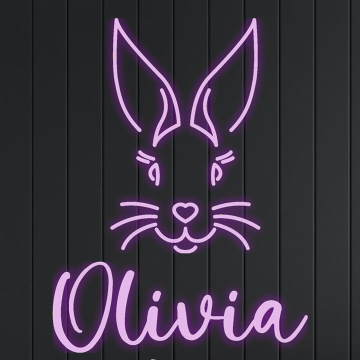 Personalized Easter Rabbit Name Neon Signs and Lights