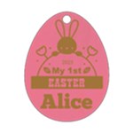 Personalized Name Egg First Easter Wood Ornament Front