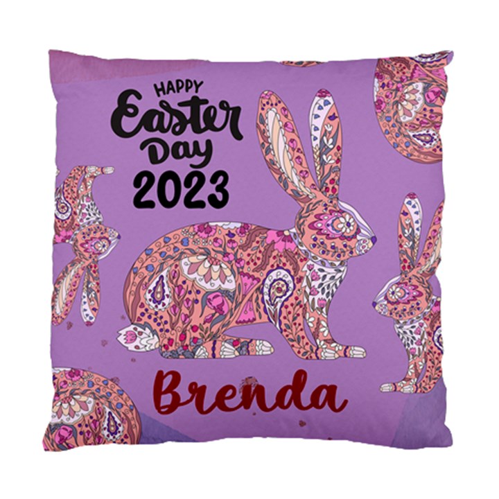 Personalized Happy Easter Day Bunny Rabbit Name Standard Cushion Case (One Side)