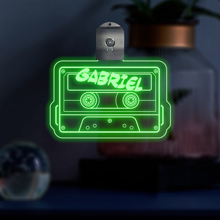 Personalized Name Audio Tape Multicolor LED Acrylic Ornament