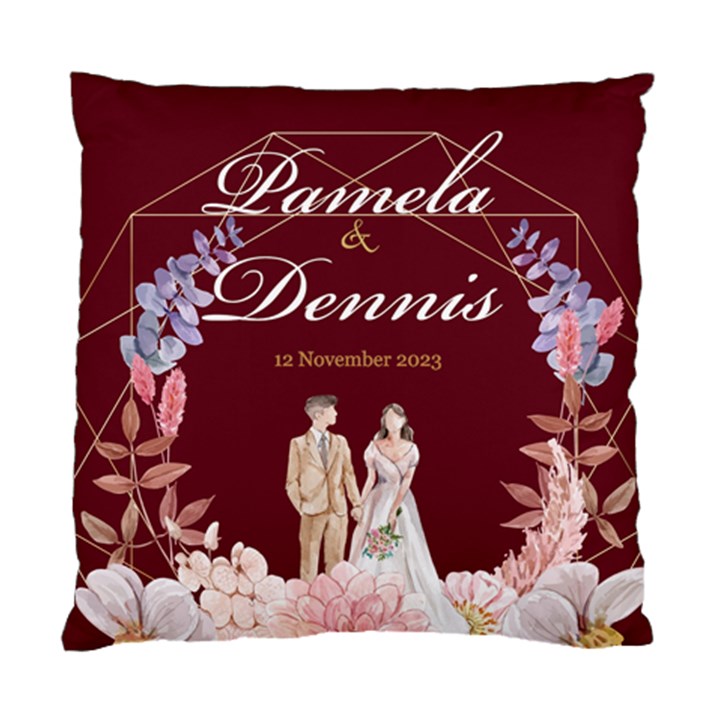 Personalized Wedding Illustration Name Standard Cushion Case (One Side)