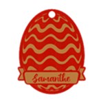 Personalized Name Easter Egg Pattern 2 Wood Ornament Front