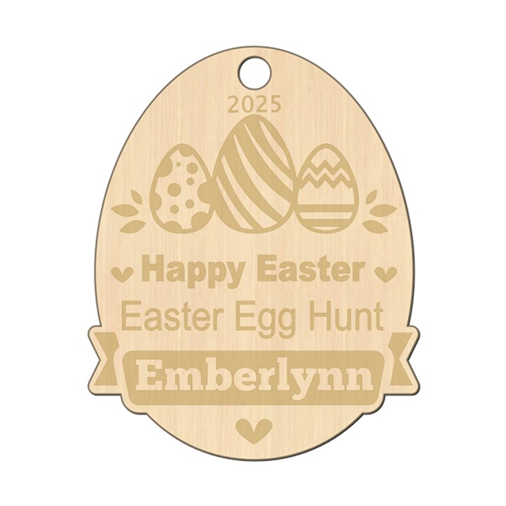 Personalized Name Easter Egg Pattern 5 Wood Ornament