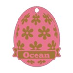 Personalized Name Easter Egg Pattern 7 Wood Ornament Front
