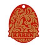 Personalized Name Easter Egg Pattern 11 Wood Ornament Front