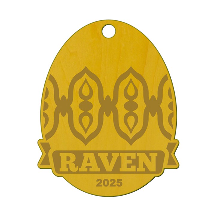Personalized Name Easter Egg Pattern 14 Wood Ornament
