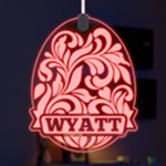 Personalized Name Easter Pattern 10 LED Acrylic Ornament Front