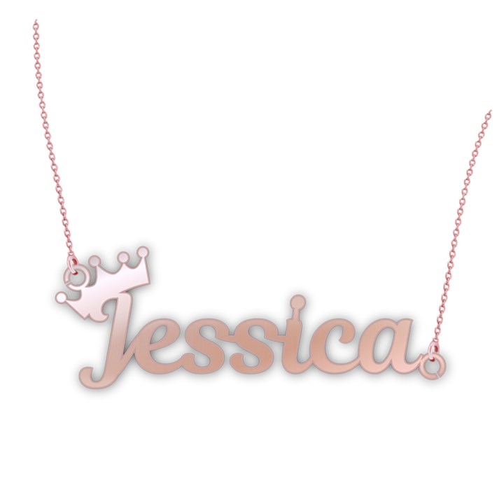Personalized Name Crown 925 Sterling Silver Name Pendant Necklace