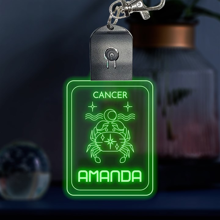 Personalized Horoscope Sign Name LED Key Chain