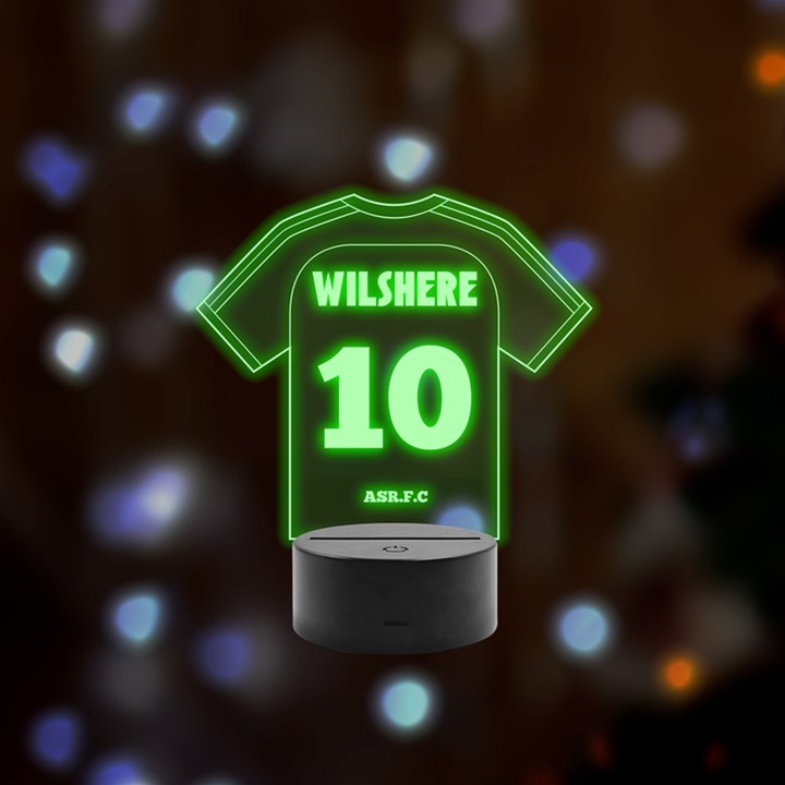Personalized Text Soccer Kit Back Remote LED Acrylic Message Display (Black Round Stand) 
