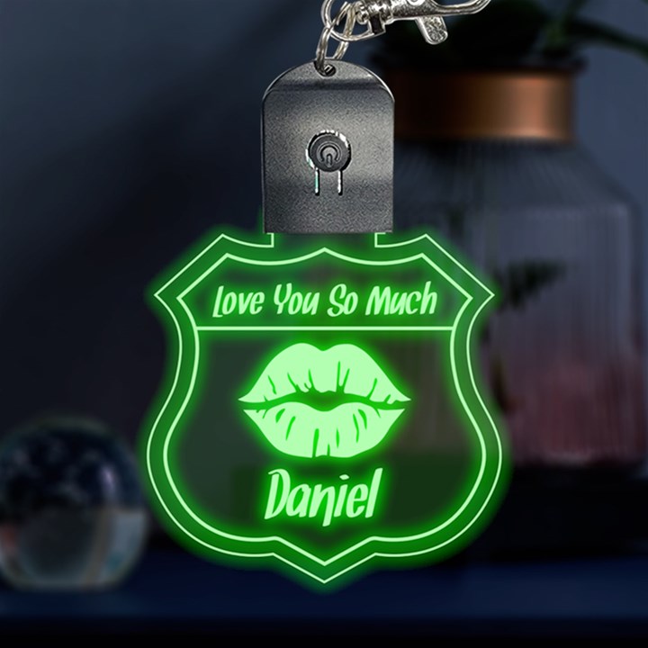Personalized Lover Kiss Love You So Much Name Multicolor LED Acrylic Ornament
