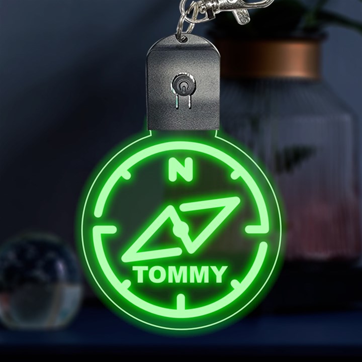 Personalized Name Circle Compass Multicolor LED Acrylic Ornament
